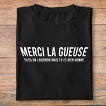 flv2- Les Visieurs- Merci la gueuse tes un laidron mais tu es bien bonne - t shirt plié homme - couleur noir