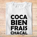 ftmi1- meme internet - arouf gangsta- coca bien frais chacal - t shirt plié homme - couleur blanc