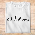 ftrs1- réseaux sociaux - évolution pigeon Apple - t shirt plié homme - couleur blanc