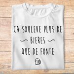 fts1- sport-ca soulève plus de bières que de fonte - t shirt plié homme - couleur blanc