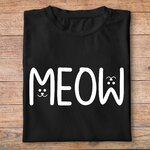 fa2- animaux - MEOW- t shirt plié homme - couleur noir