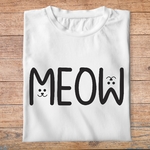 fa2- animaux - MEOW- t shirt plié homme - couleur blanc