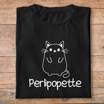 fa4- animaux - Chat perlipopette - t shirt plié homme - couleur noir