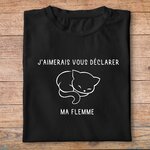 fa5- animaux - jaimerais vous déclarer ma flemme - t shirt plié homme - couleur noir