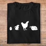 fa7- animaux - chicken evolution - t shirt plié homme - couleur noir