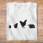 fa7- animaux - chicken evolution - t shirt plié homme - couleur blanc