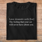 fa9- animaux - définition love chat - t shirt plié homme - couleur noir