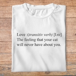 fa9- animaux - définition love chat - t shirt plié homme - couleur blanc
