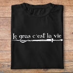 fk4- Kaamelott -le gras cest la vie - t shirt plié homme - couleur noir