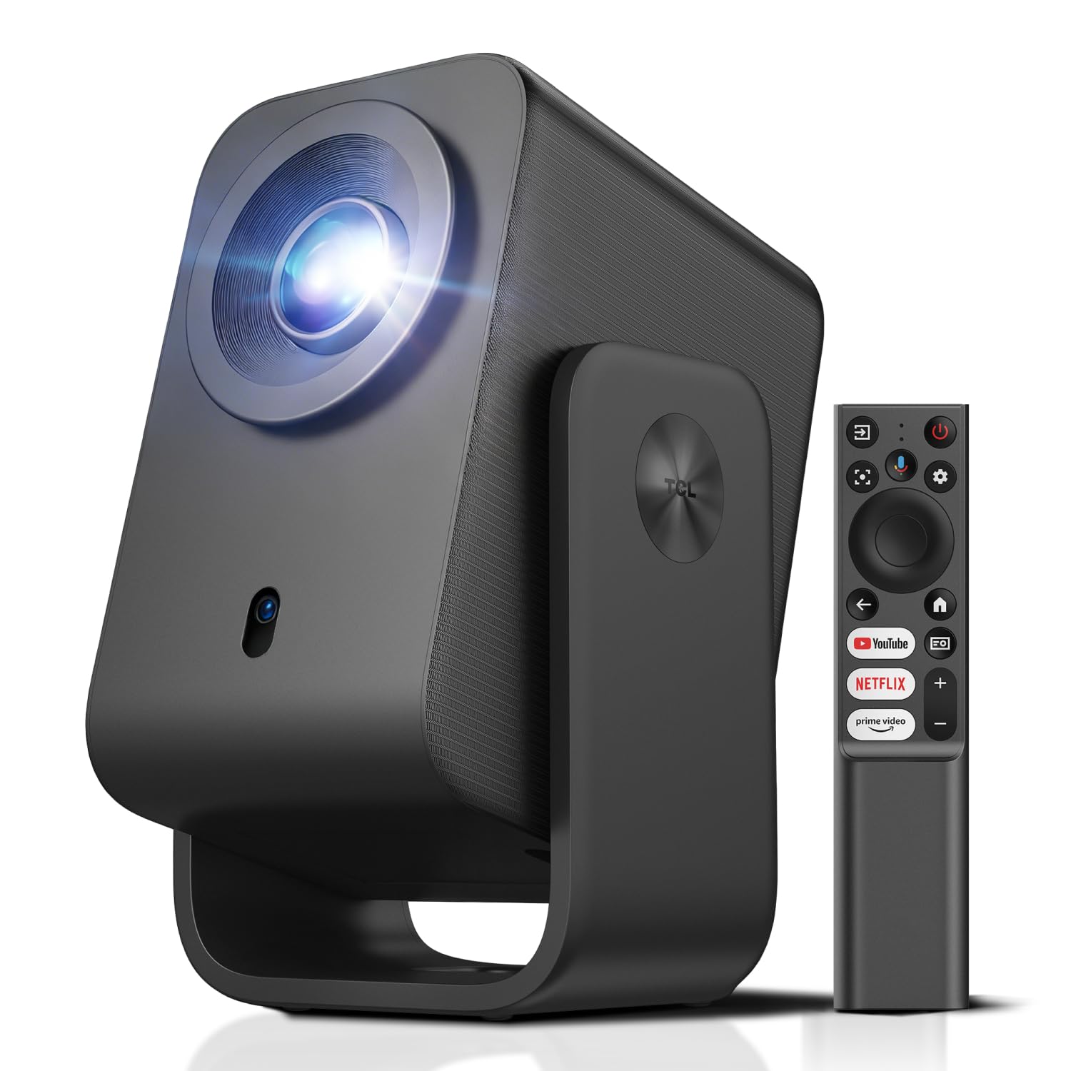 Mini vidéoprojecteur TCL C1 sur son support rotatif
