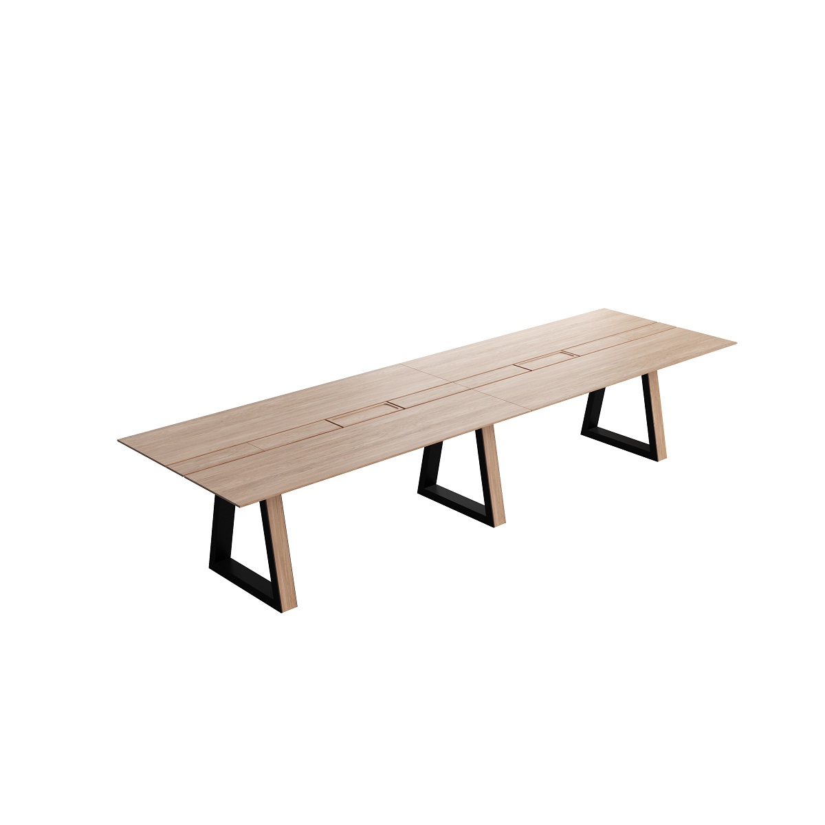 Table_réunion_chêne_massif_pieds_métal