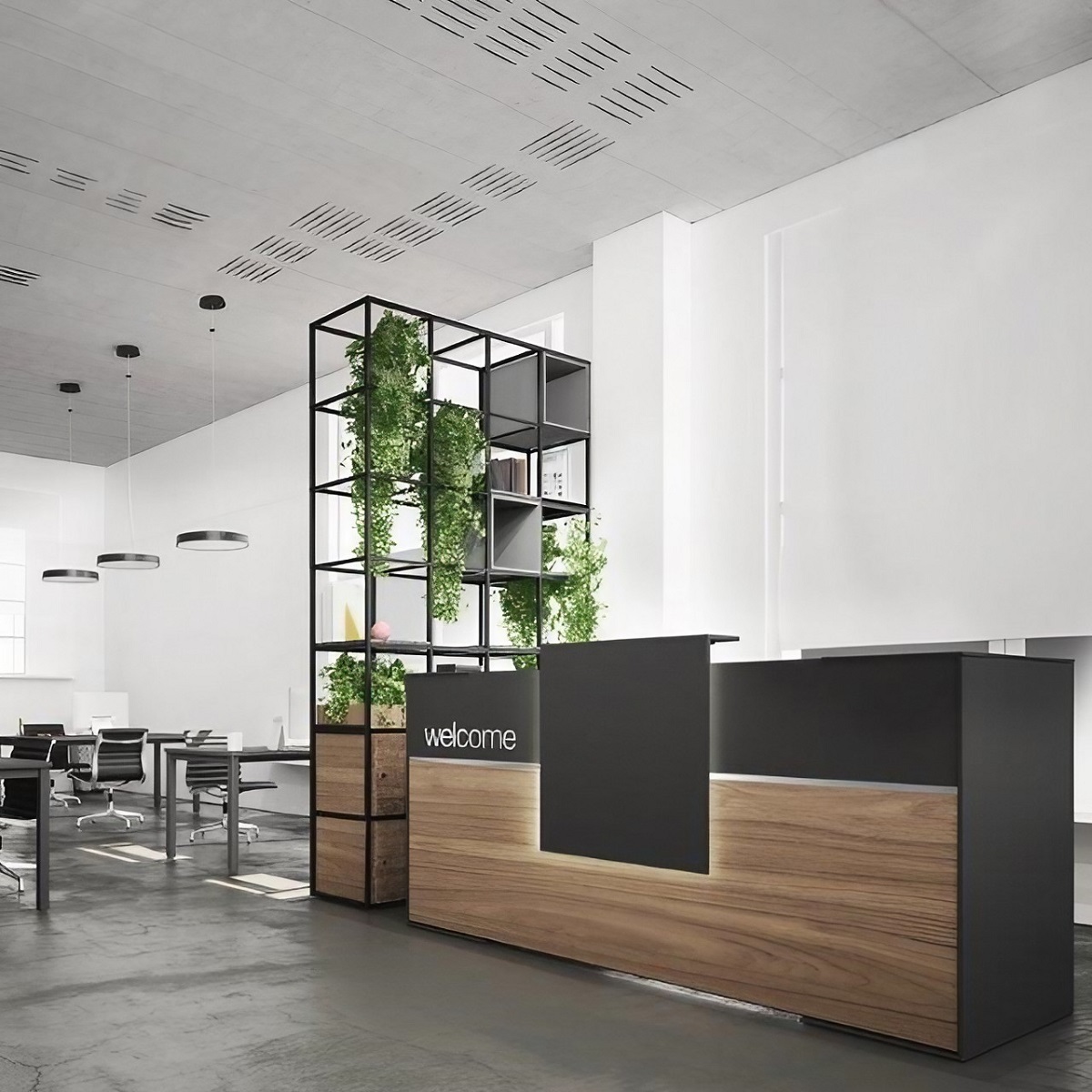 Comptoir De Réception Avec éclairage LED – 120 X 60 X 100 Cm – Tiroir Verrouillable – Bureau D'accueil Moderne Noir