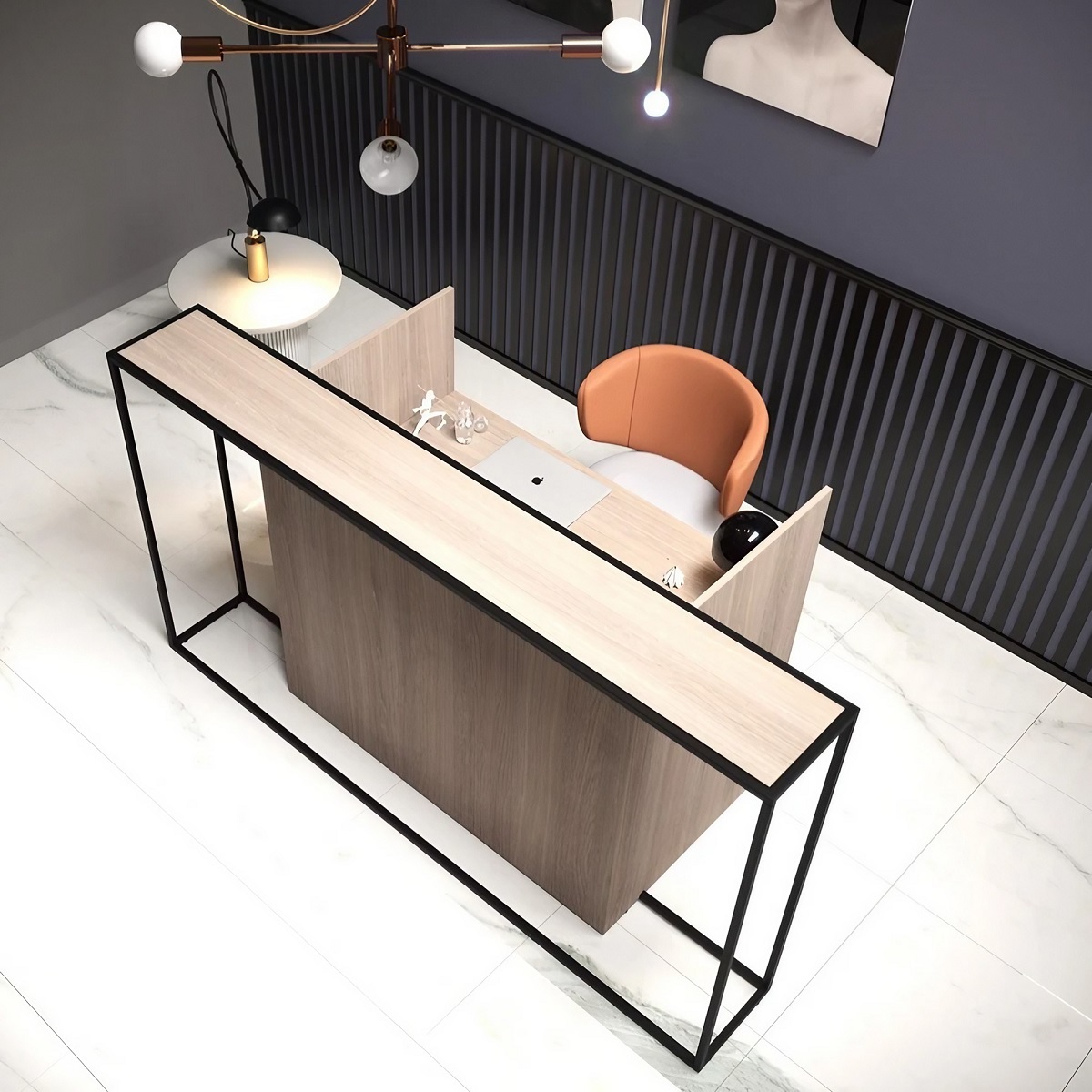 Banque_accueil_design_minimaliste_cadre_métallique
