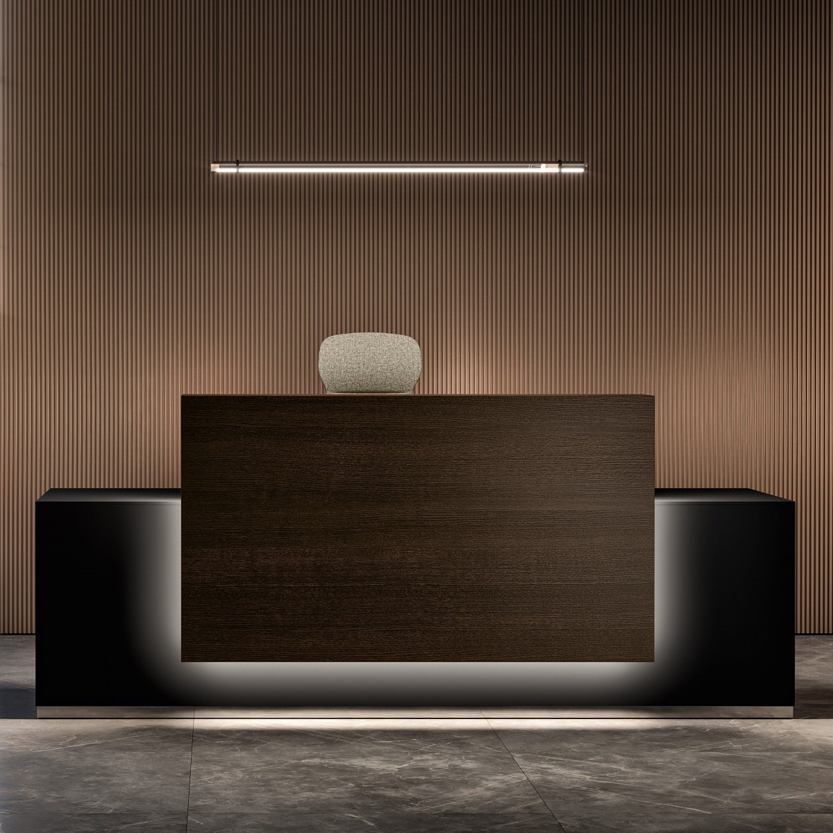 Banque d’accueil lumineuse mélaminé ou verre