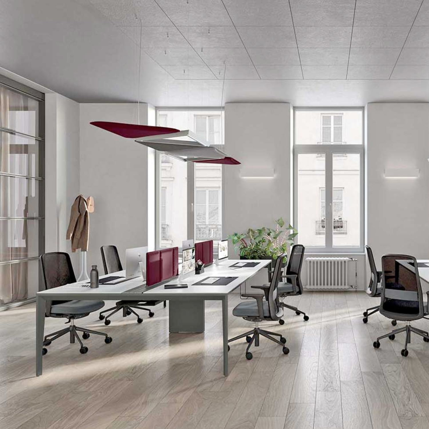 Bureau professionnel opératif moderne pour open space 2, 4 ou 6 postes X5