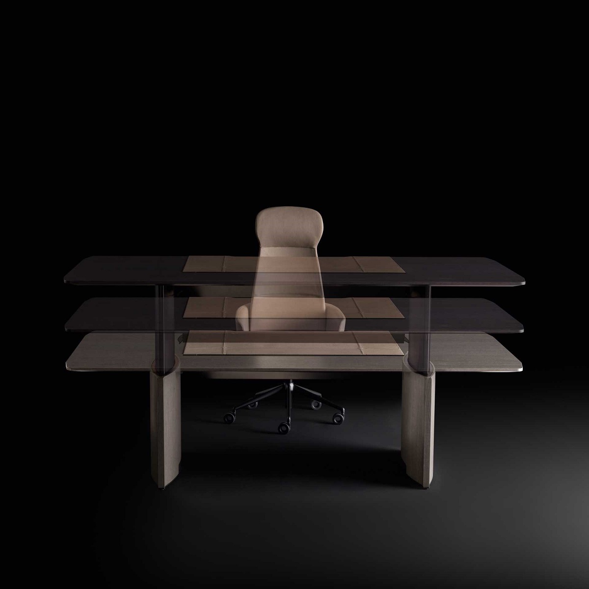 Bureau_assis_debout_cuir_bois_réglable_hauteur