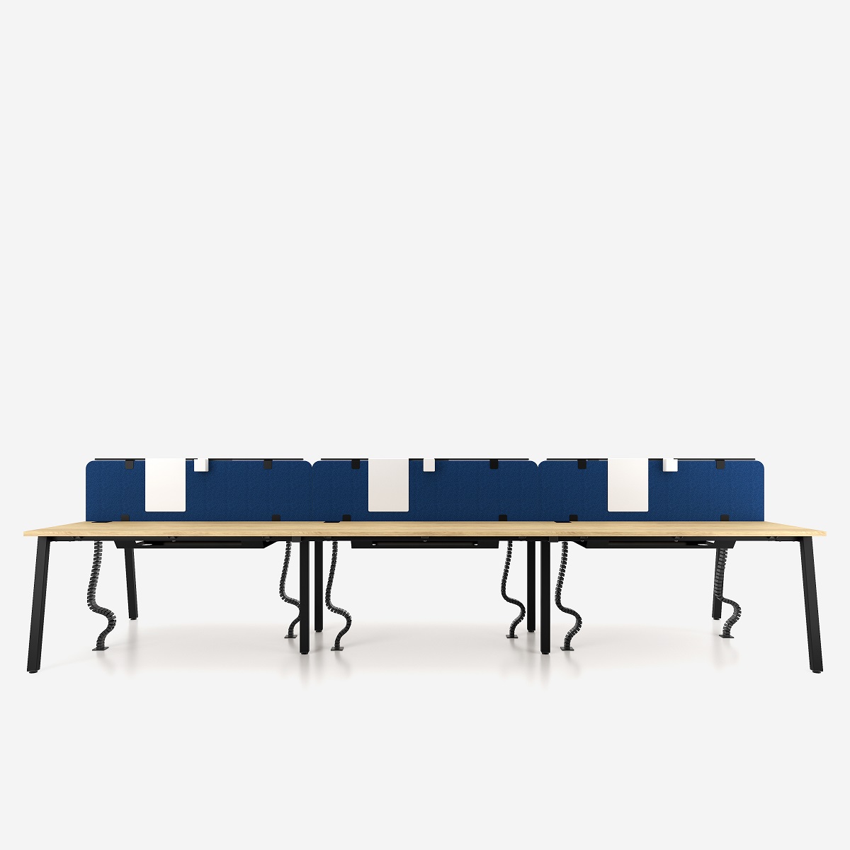 Bureau open space 6 places avec plateau coulissant