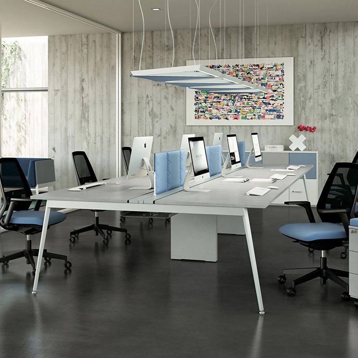 Bureau bench 4 personnes pour open space