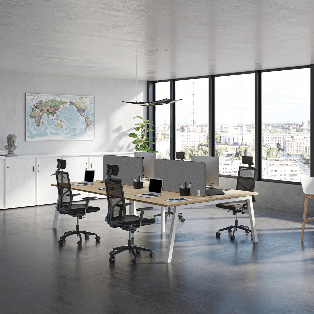 Bureau Open Space 4 personnes partagé