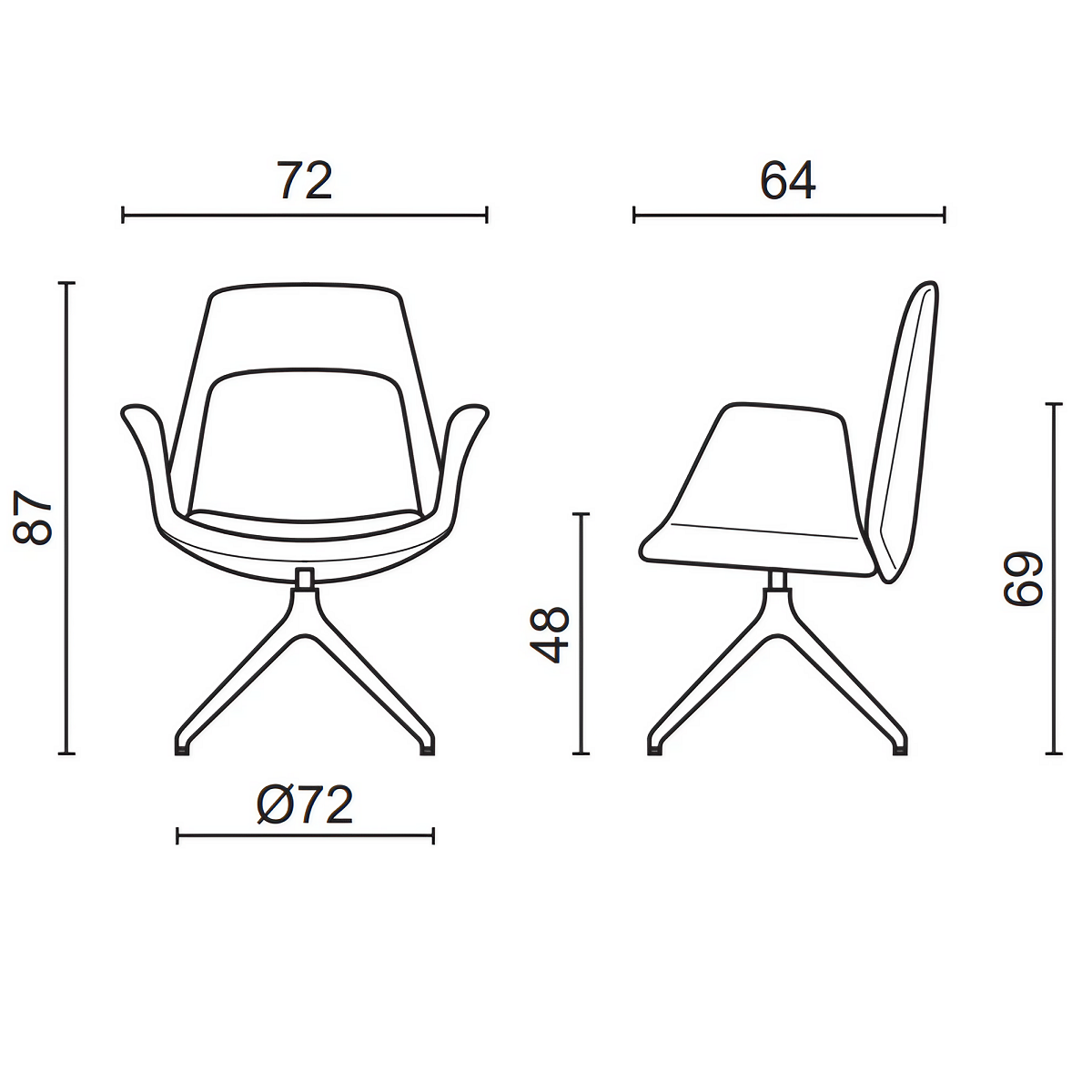 Fauteuil_bureau_scandinave_dimensions_visiteur