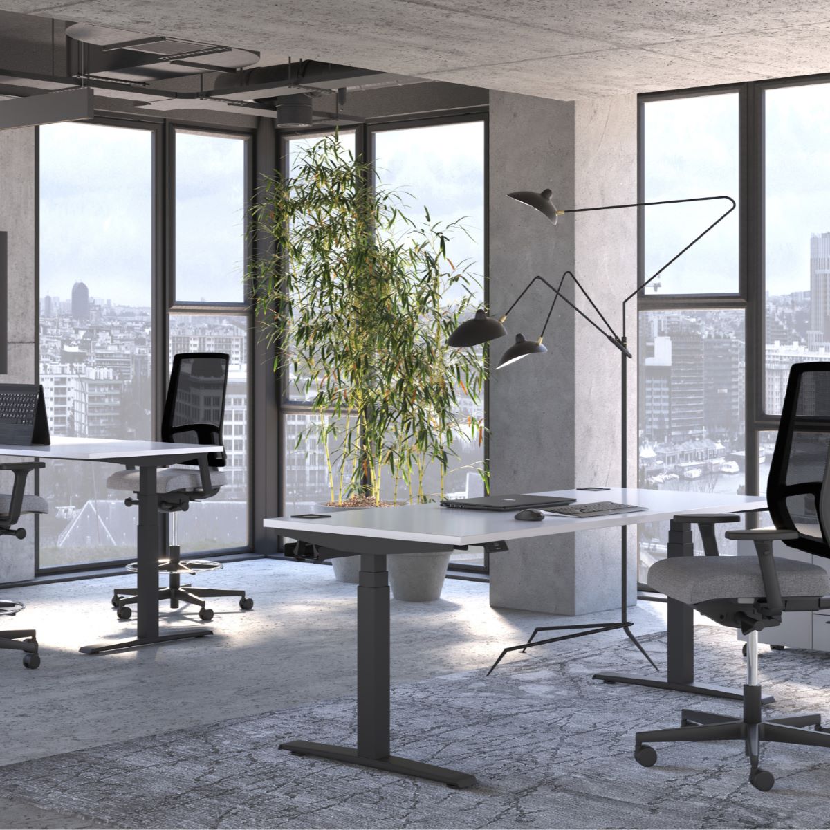 Bureau électrique économique réglable en hauteur