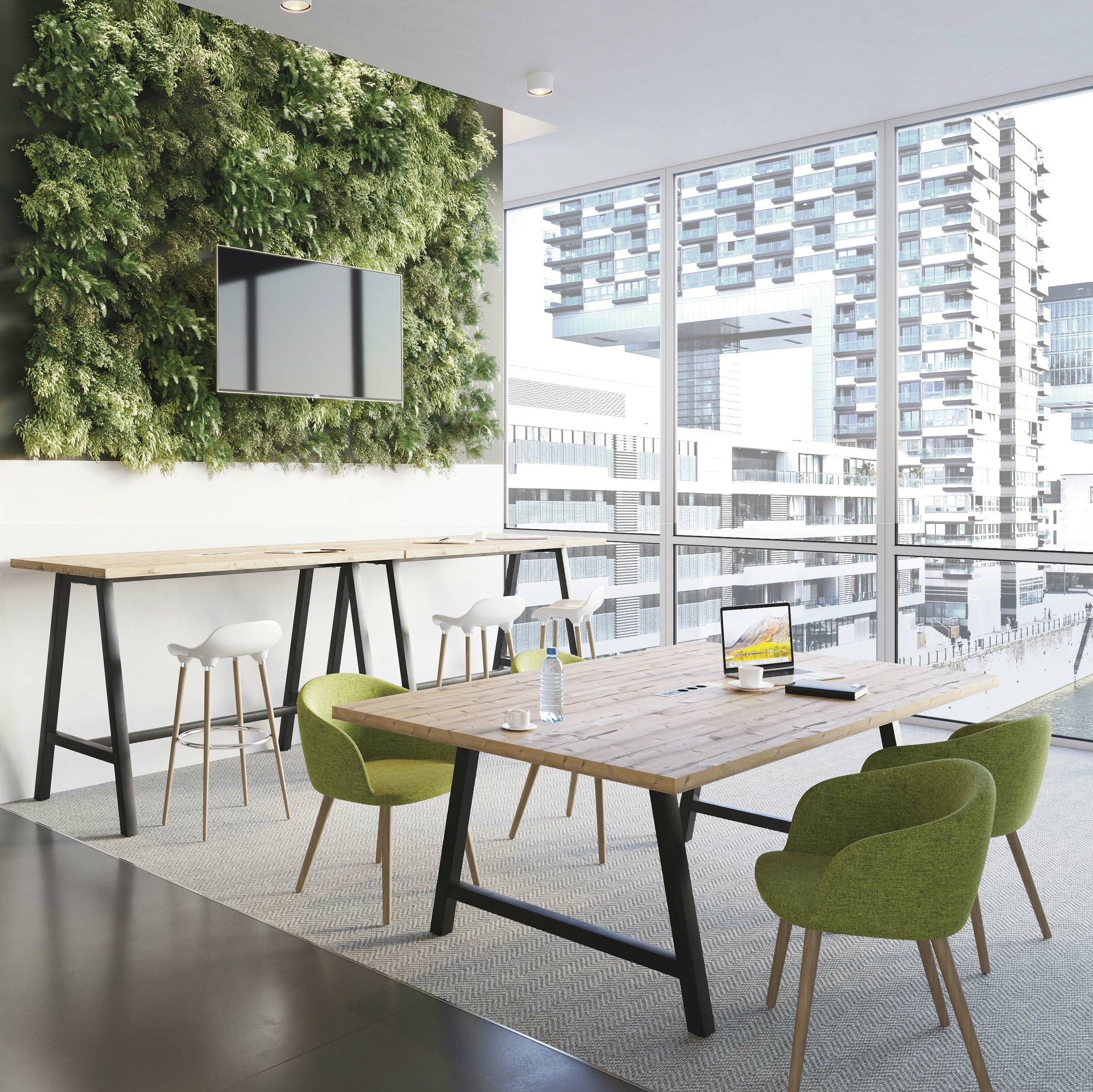 buronomic-Cohesion-Table-coworking-avec-electrification-Noir-Timber-01