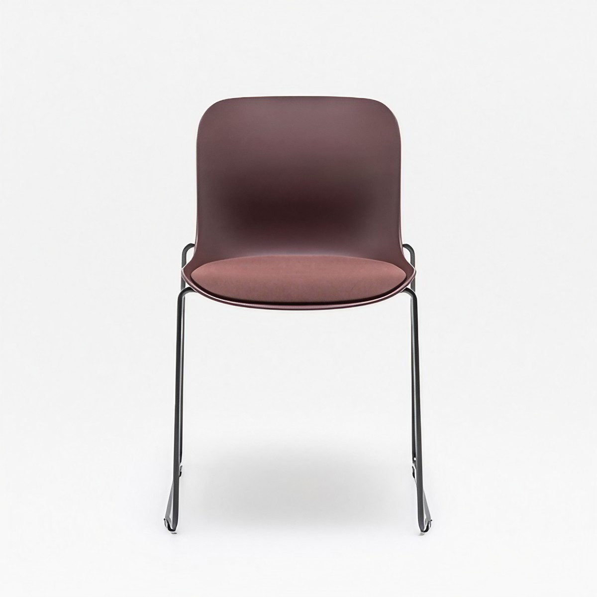 Chaise de réunion tapissée design avec piètement luge empilable