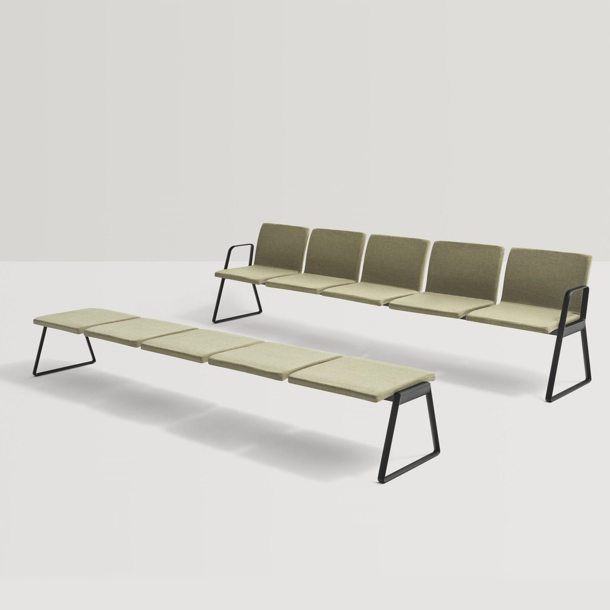 Chaises de salle d’attente sur poutre tissu ou cuir 2 à 6 places