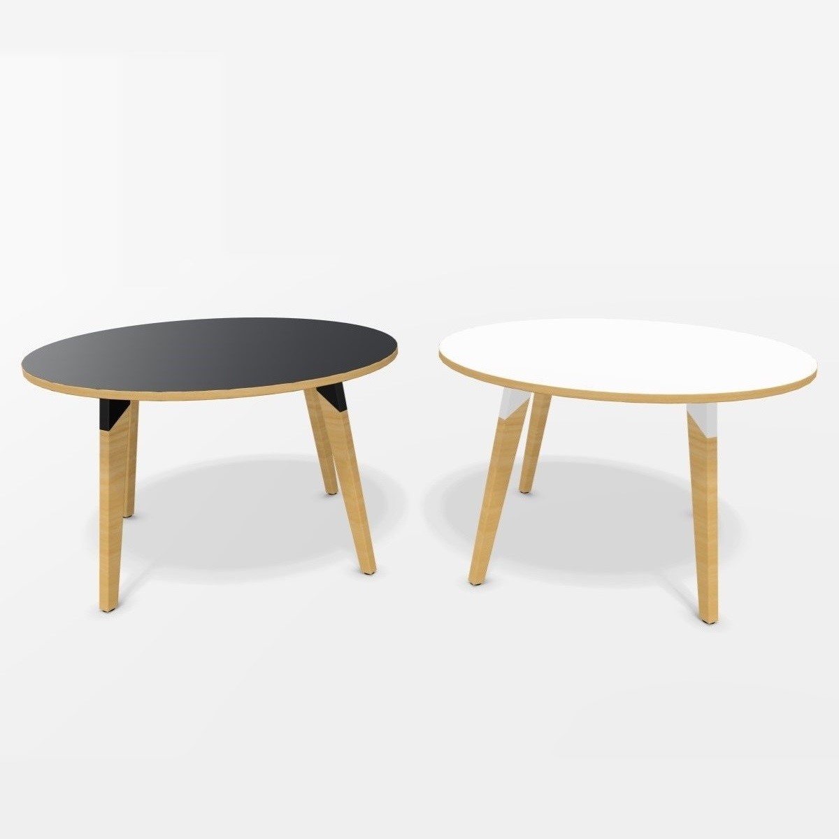 Table_réunion_ronde_bois_noire_blanche