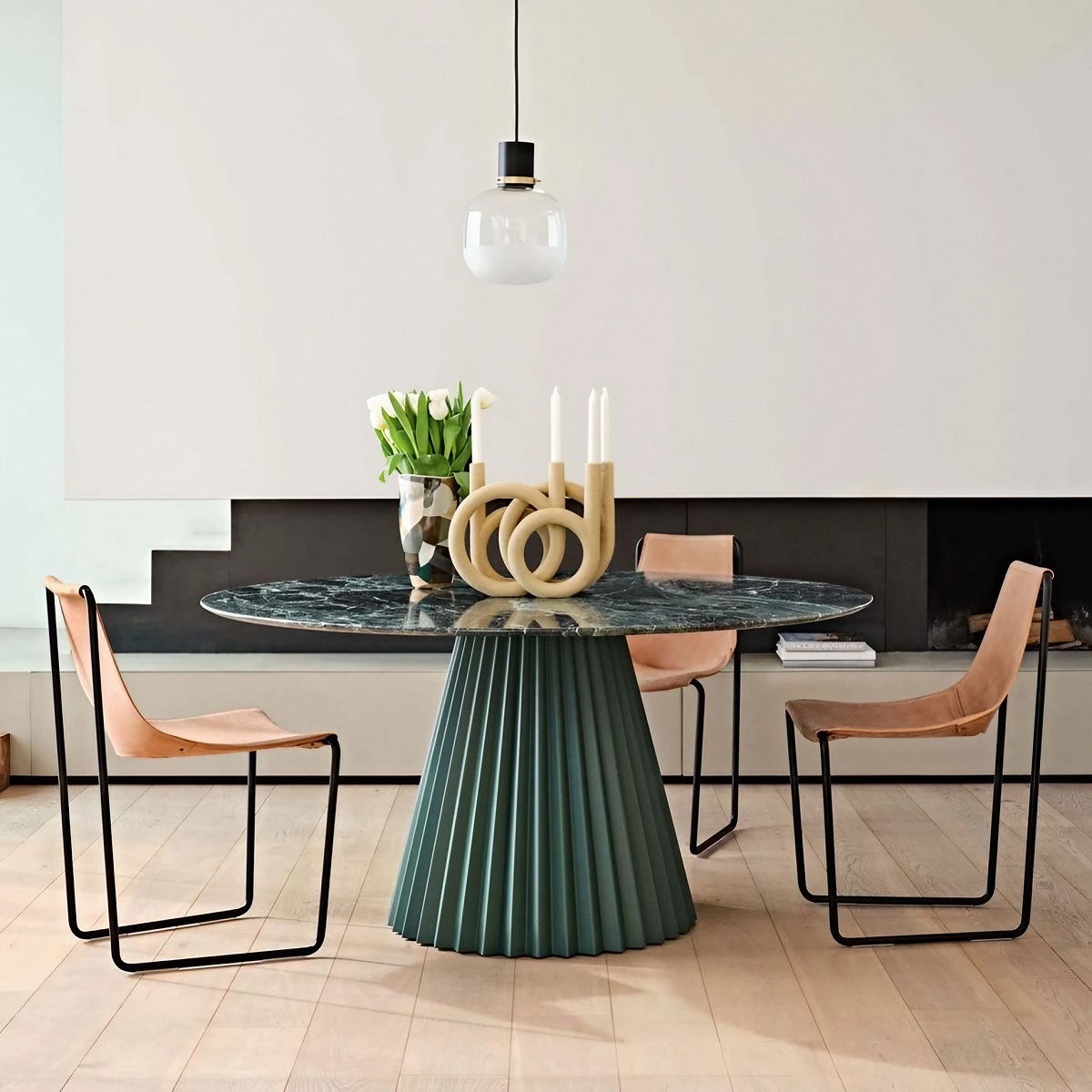 Table de réunion en marbre ronde Ø150 ou Ø180 cm