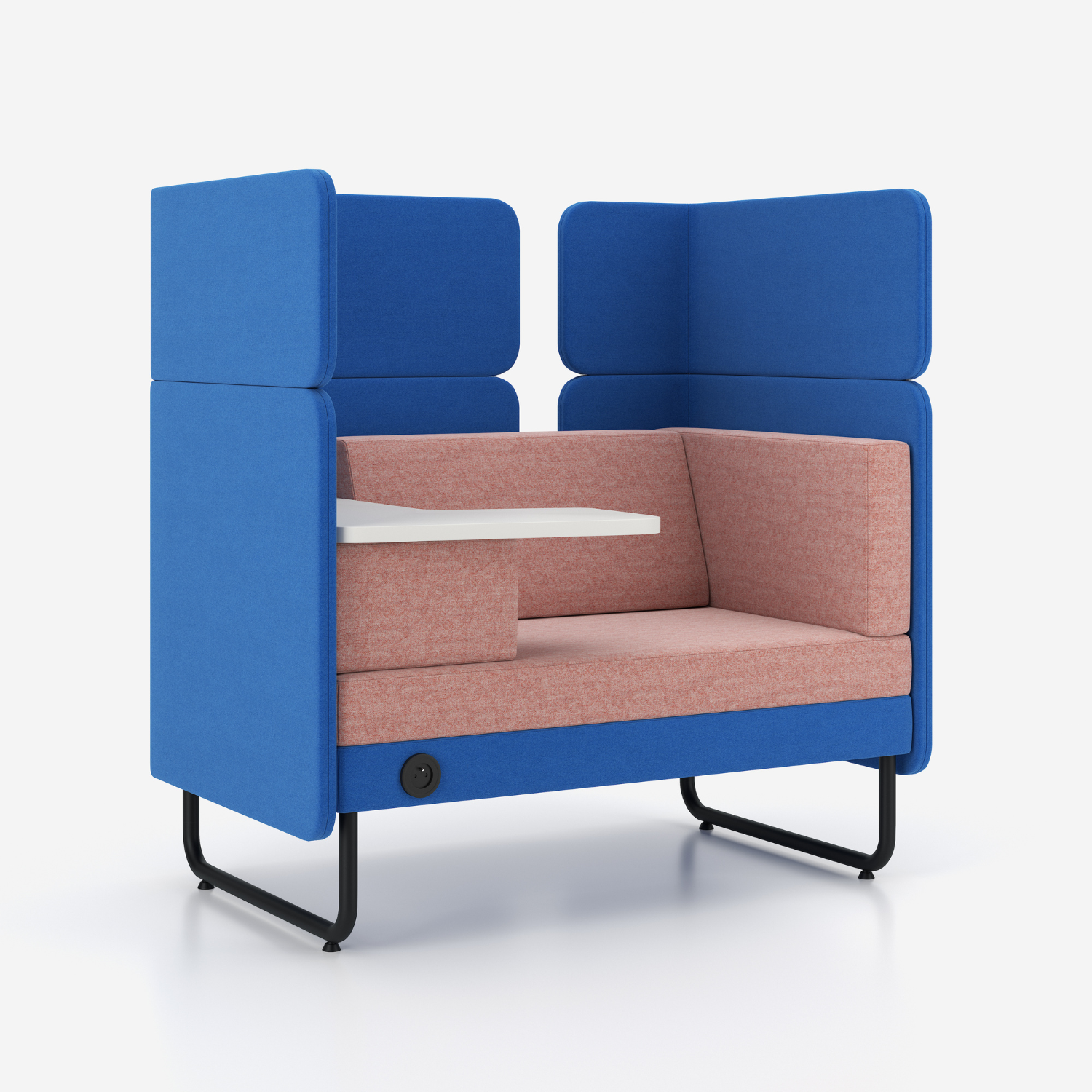 Banquette acoustique informelle design avec tablette