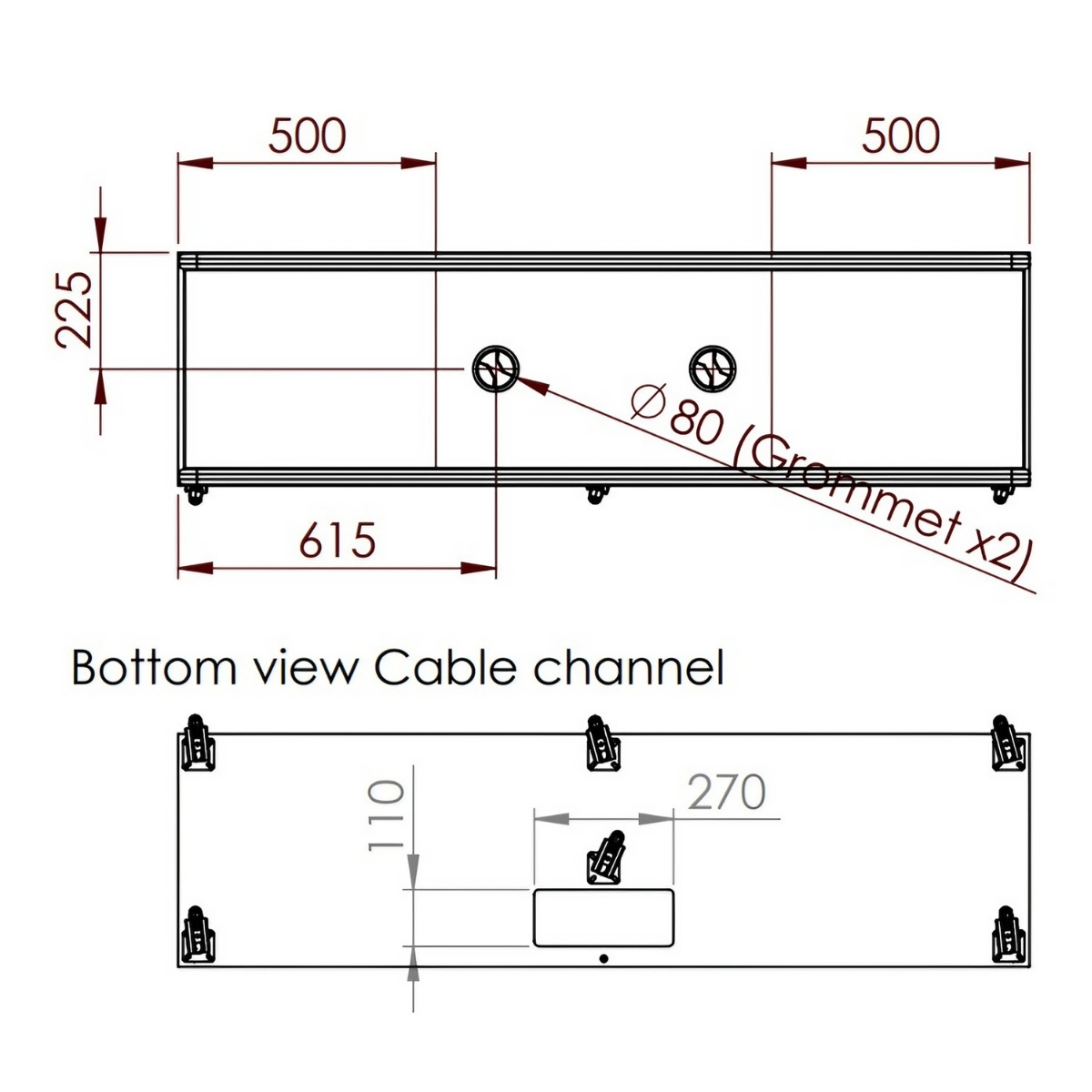 Meuble_acoustique_rangement_roulettes_schéma