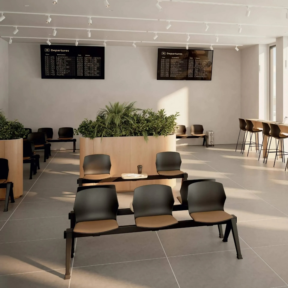 Chaises sur poutre made in France 2 à 3 places pour hall et salle d’attente