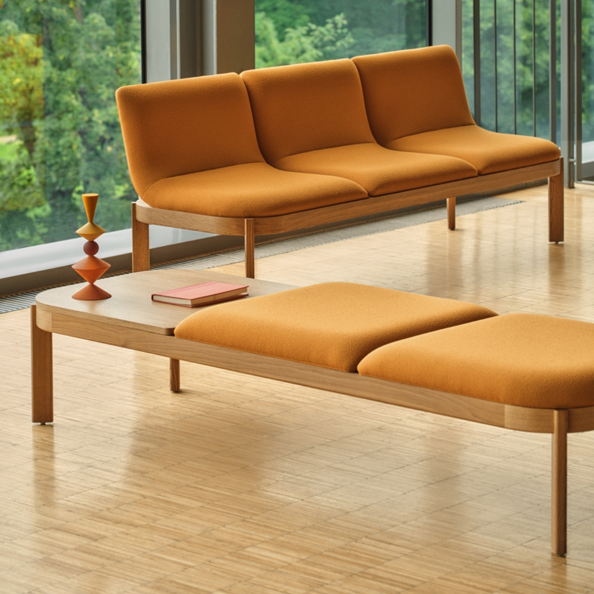 Banquette 3 places modulable pour espace d’attente