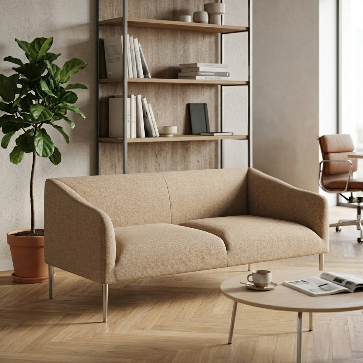 Canapé_bureau_2_places_confortable_laine