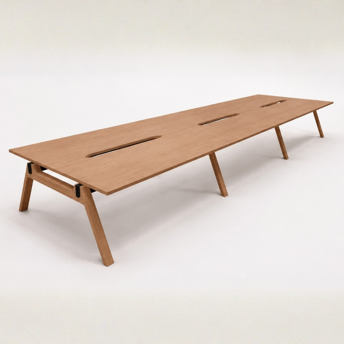 Bureau bench design 6 personnes en chêne ou Fenix