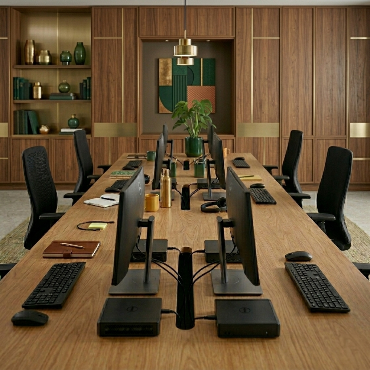 Bureau_bench_design_6_personnes_plaqué_chêne