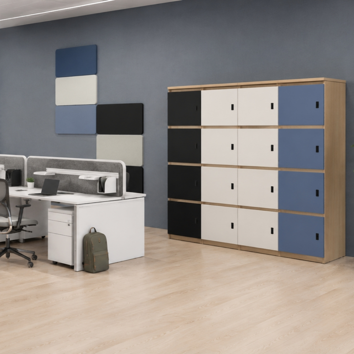 Casiers de bureau 2 à 4 cases à lecteur de carte avec fente à lettre