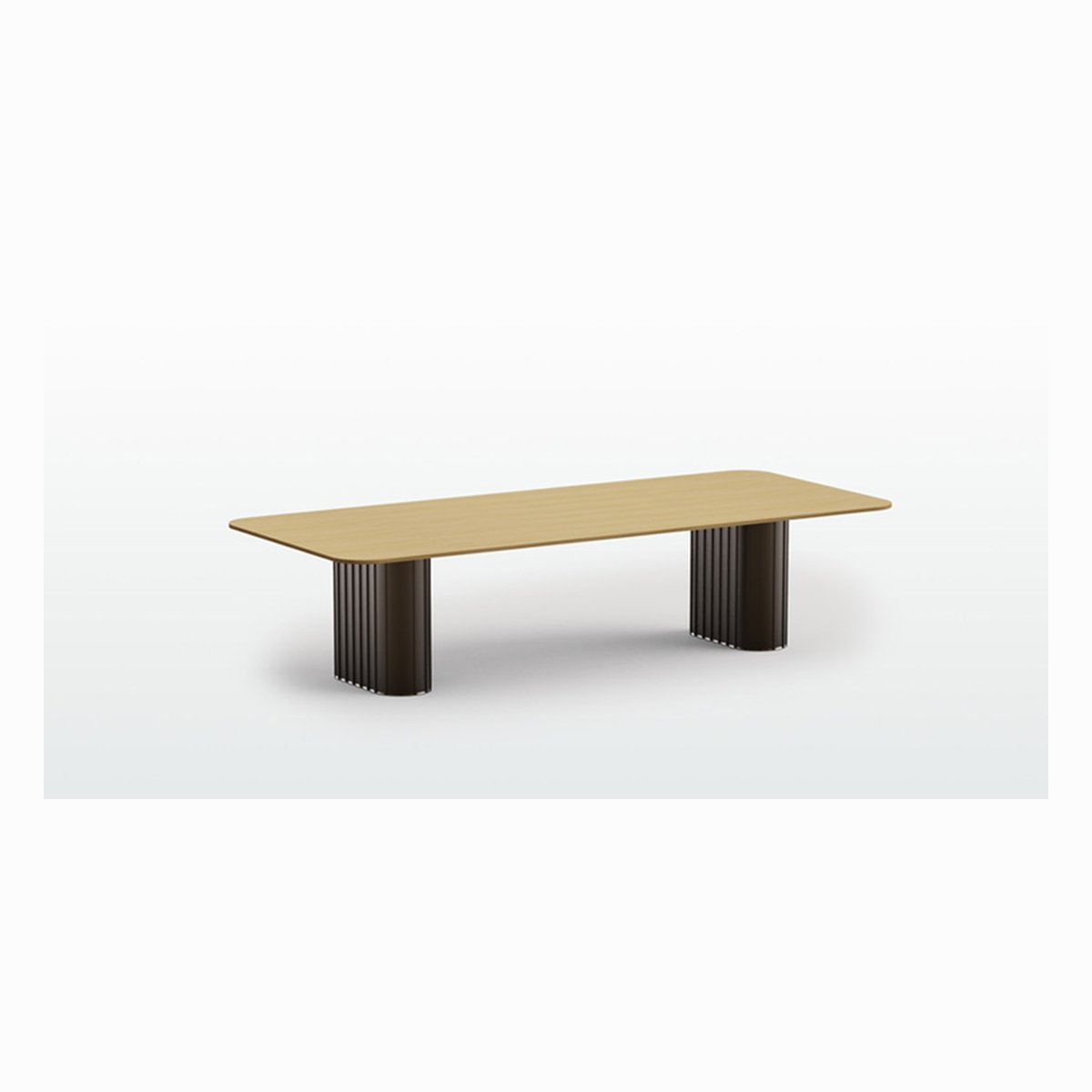 Grande table de conférence Xut à deux plateaux sur deux colonnes