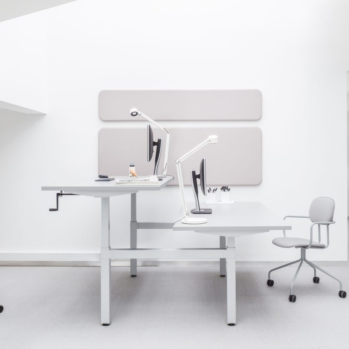 Bureau bench réglable en hauteur à manivelle