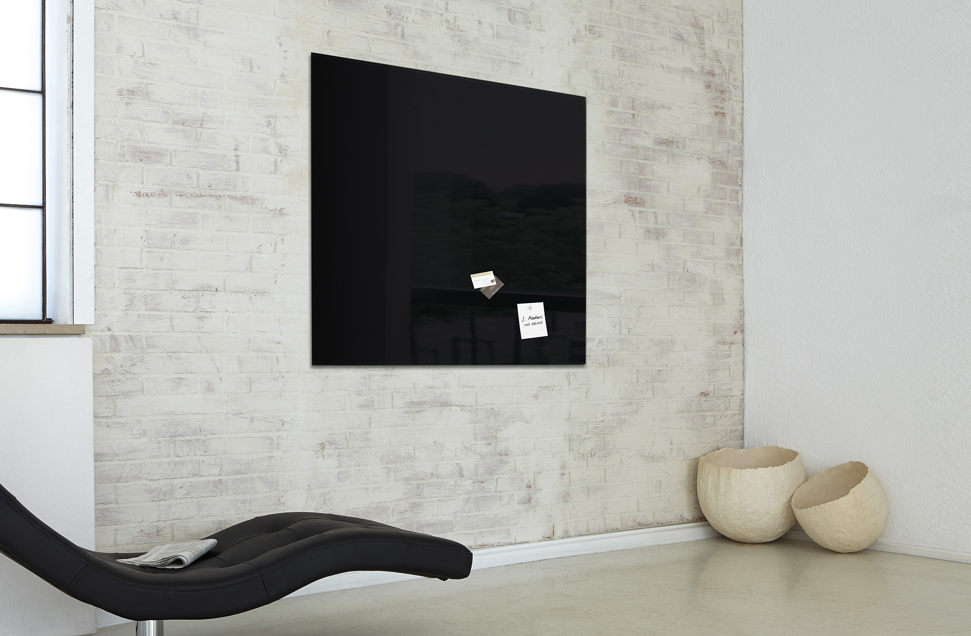 vidaXL Tableau noir magnétique mural Noir 60x50 cm Verre trempé - Tableau  de bureau - Achat & prix