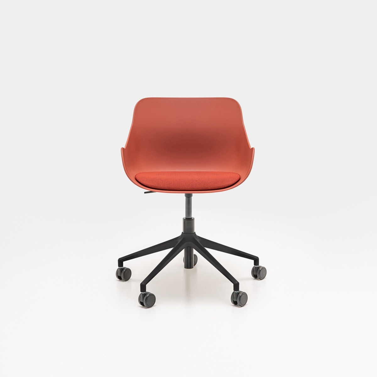 Fauteuil de réunion réglable en hauteur à coque et 5 roulettes