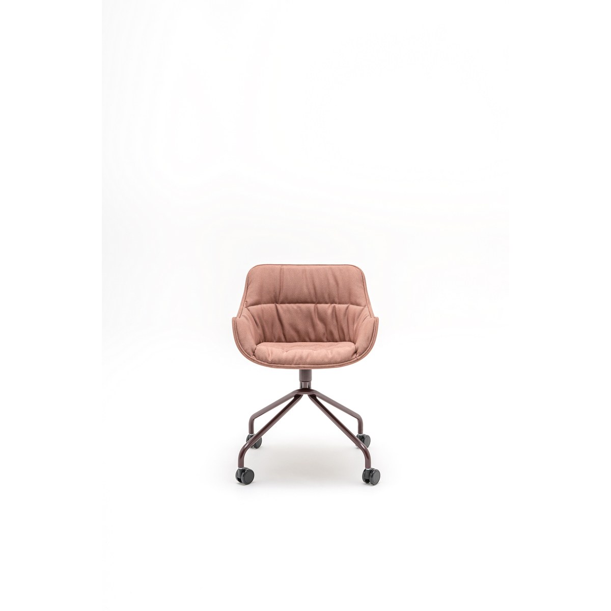 Chaise Baltic Soft Duo rose pivotante sur étoile 4 branches à roulettes bordeaux