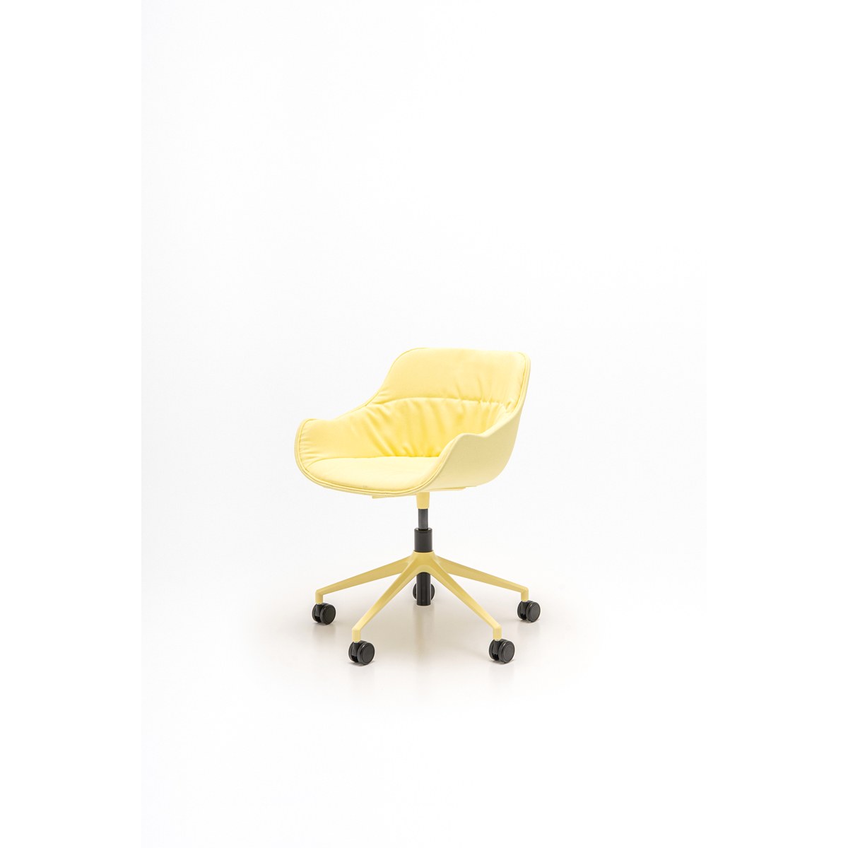 Chaise réglable Baltic Soft Duo jaune clair sur étoile 5 branches jaune à roulettes