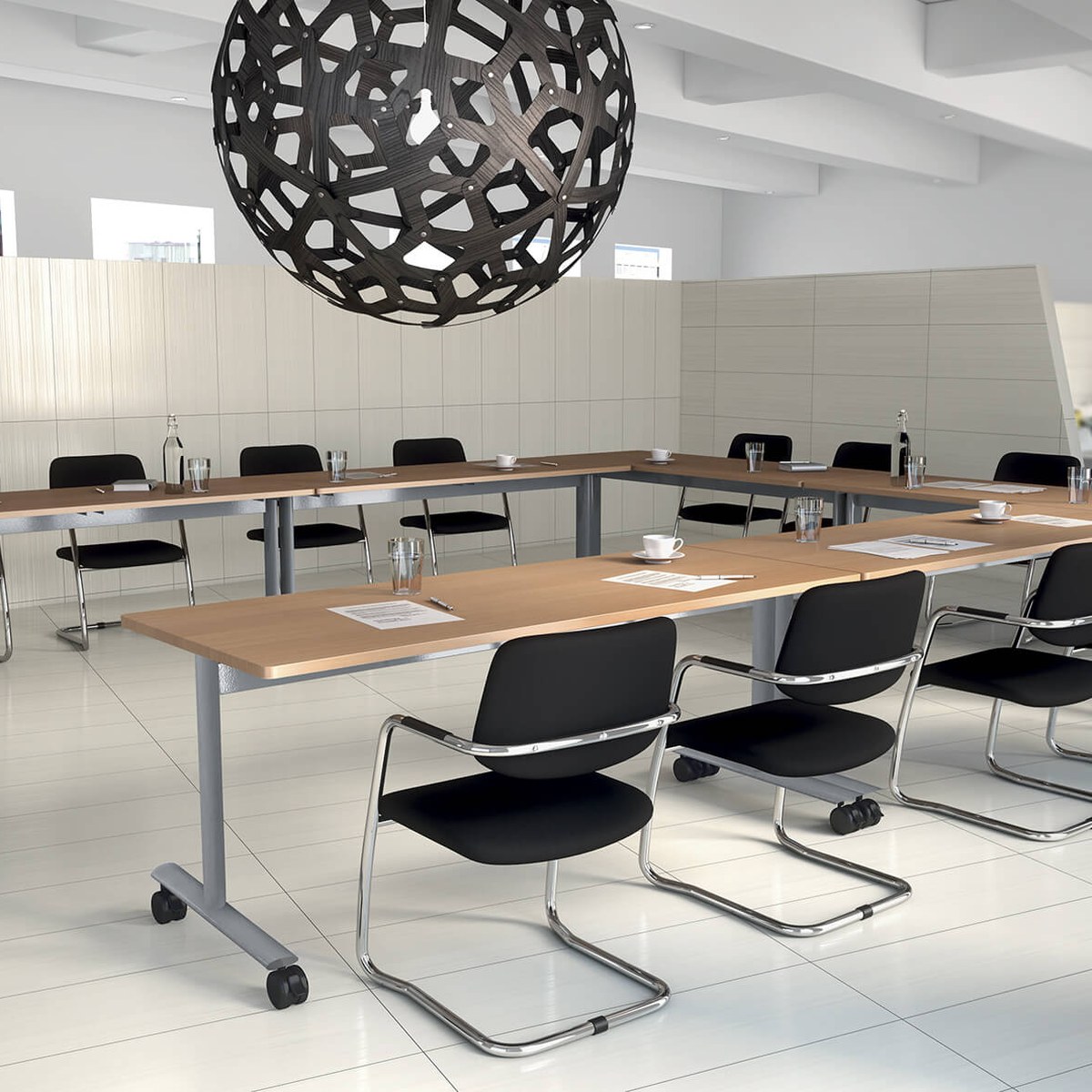 Table de formation abattante sur roulettes en 70 cm de profondeur