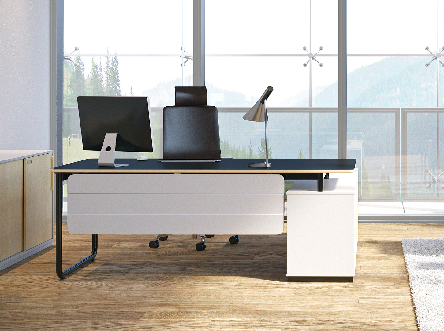 Bureau De Direction Design Avec Retour Mobilier Professionnel 0808