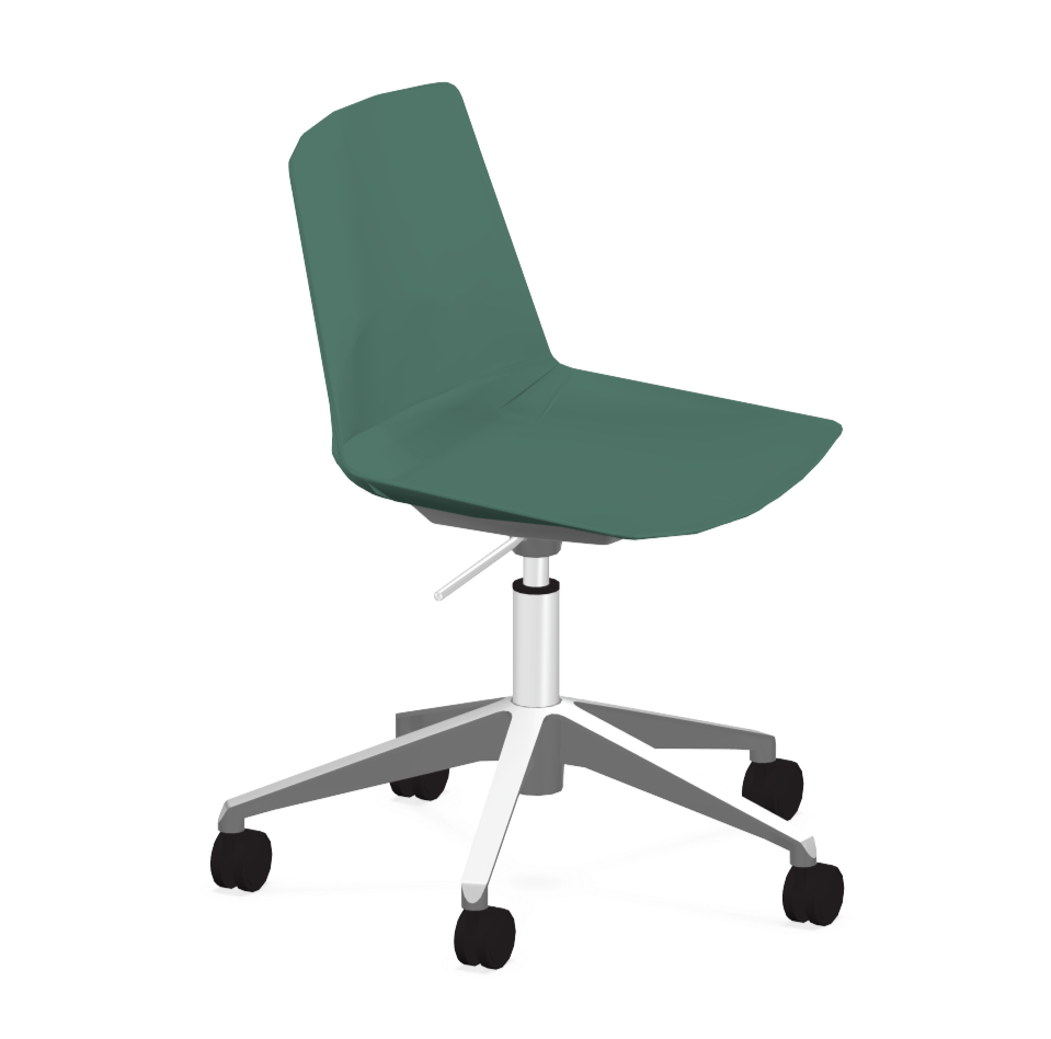 chaise de réunion vert boisà roulettes