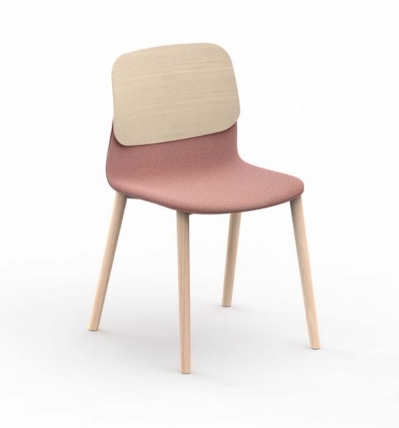 chaise design tapissée pieds bois klik
