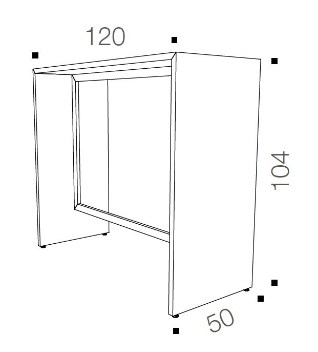 Dimensions table haute rectangulaire