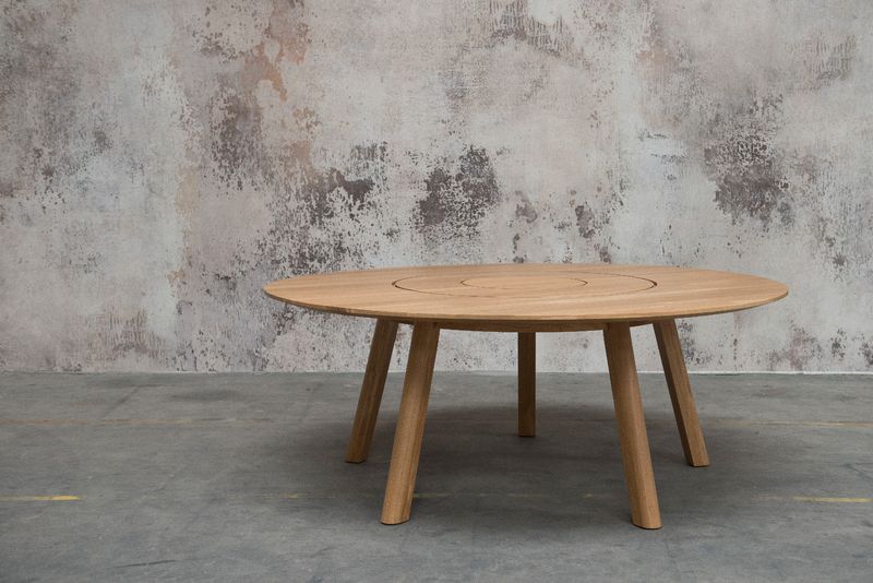 table de réunion ronde design en bois
